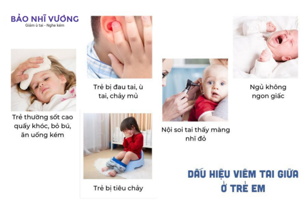 biểu hiện trẻ bị viêm tai giữa